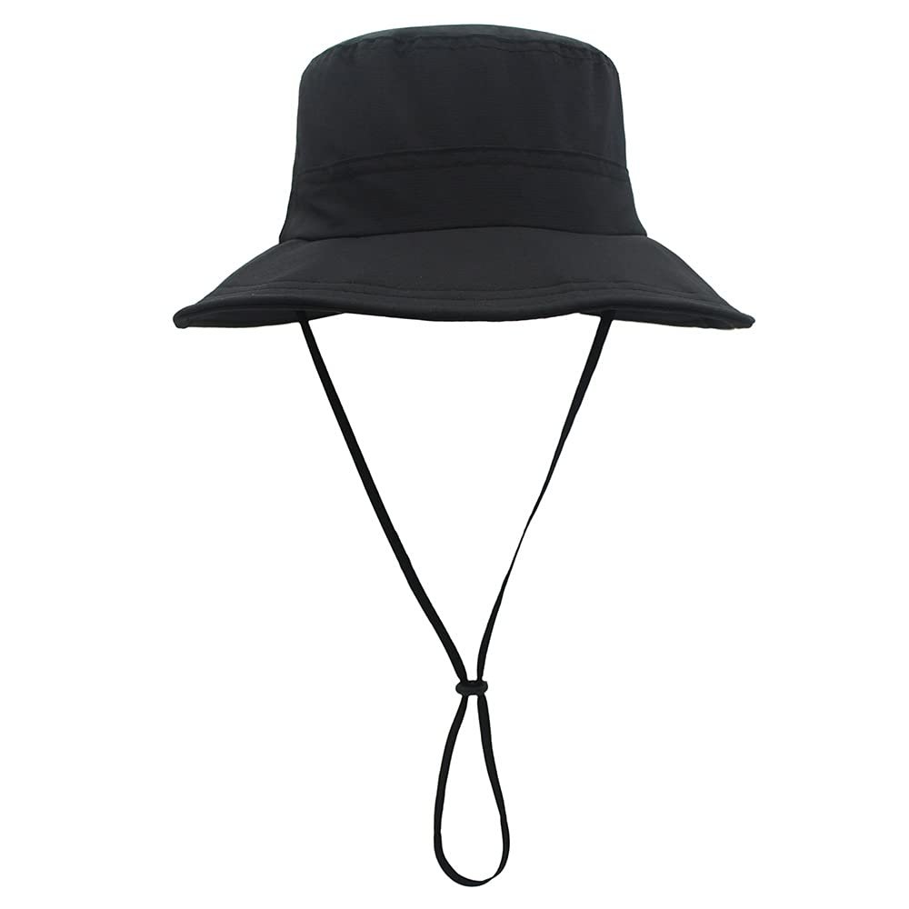 ESTELLEF Waterproof Fishing Hat UPF50 Protection Sun,Boonie Bucket Hat Breathable Wide Brim for Men & Women (Color : Black)