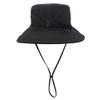 ESTELLEF Waterproof Fishing Hat UPF50 Protection Sun,Boonie Bucket Hat Breathable Wide Brim for Men & Women (Color : Black) view 3