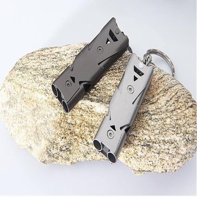 2piecesWhistle,hyperwhistleHighPitchDoubleTubesforOutdoorWhistlesLoudCrispSoundCampingSignalWhistles,IdealforCamping,Hiking,Lifeguard,Fishing,Survival,WaterSports,DogTrainingprovidesupto150decibels,
