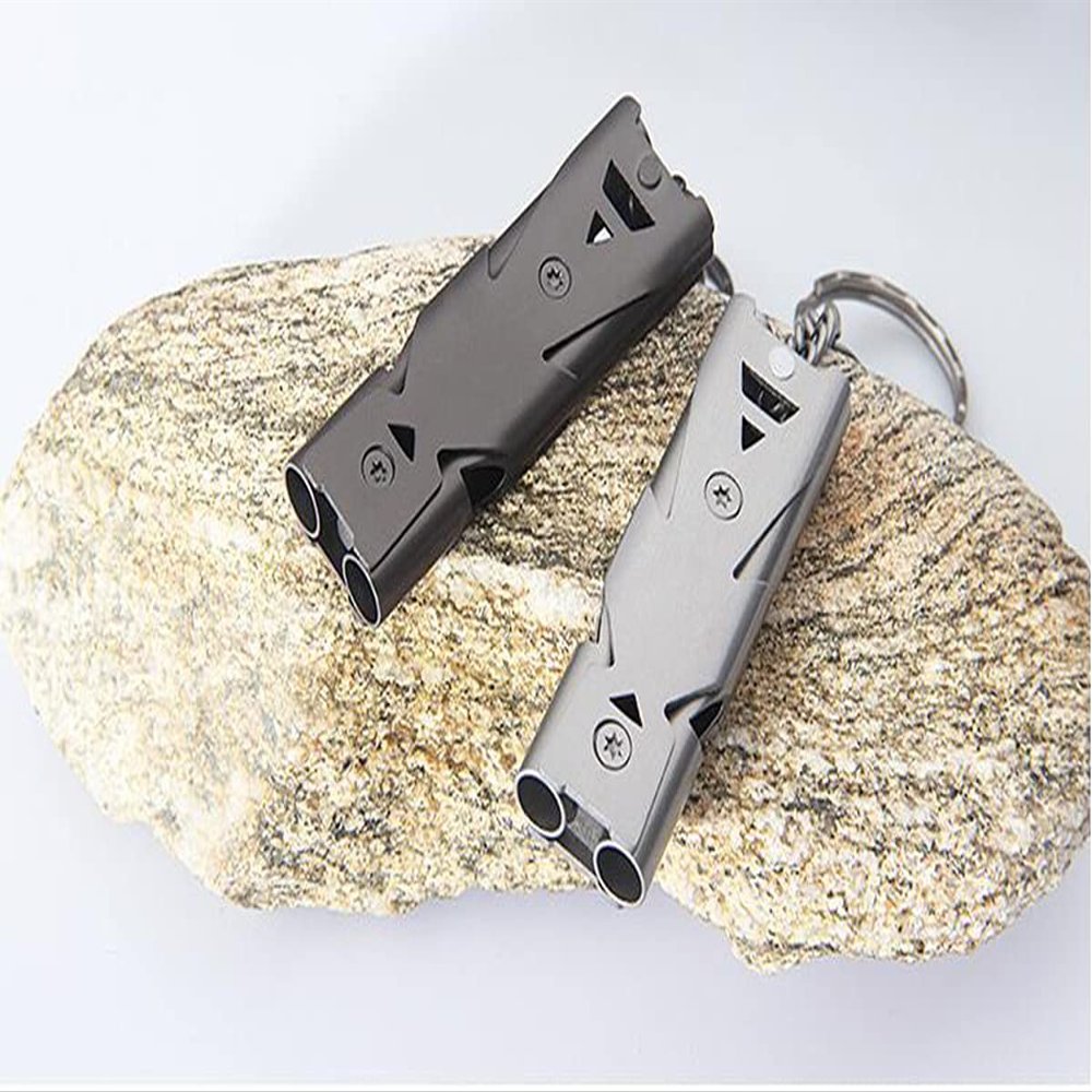 2piecesWhistle,hyperwhistleHighPitchDoubleTubesforOutdoorWhistlesLoudCrispSoundCampingSignalWhistles,IdealforCamping,Hiking,Lifeguard,Fishing,Survival,WaterSports,DogTrainingprovidesupto150decibels,