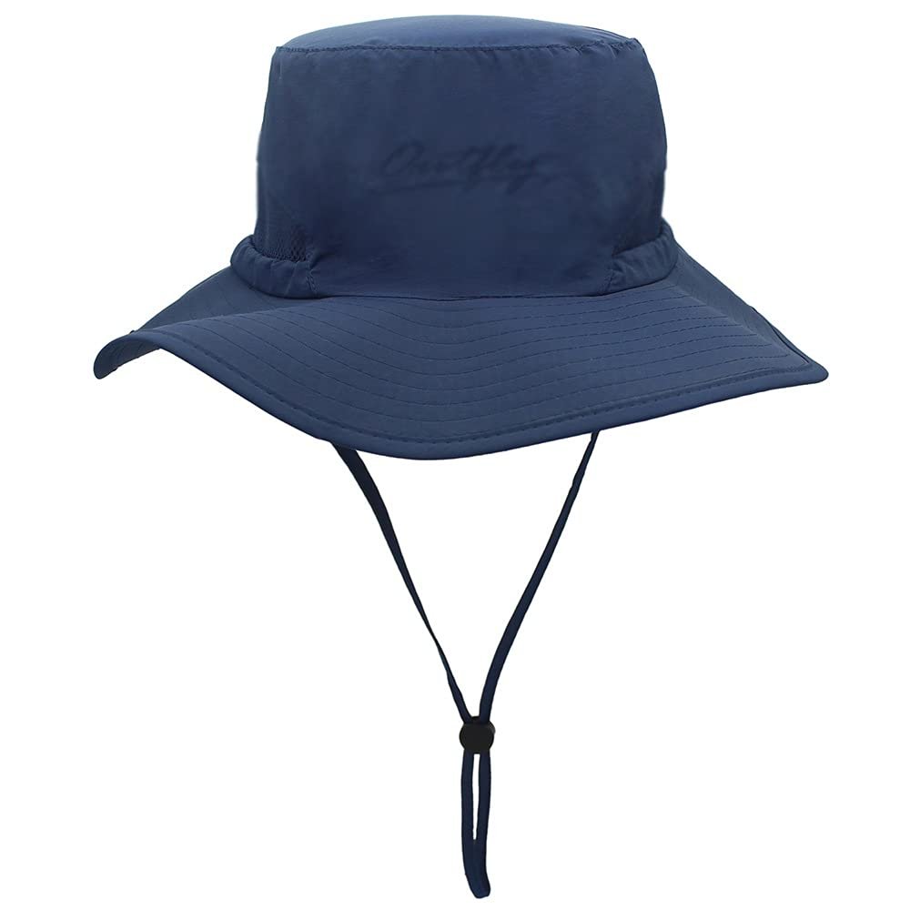 ESTELLEF Waterproof Sun Hat Outdoor UV Protection Bucket Mesh Boonie Hat Adjustable Fishing Cap (Color : Dark Blue)