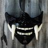 Dan&Dre Half Face Cover -3D Japanese Face Cover Resin Ghost Cosplay Helmet Half Face Cover Halloween Cosplay Costume Party (black) view 2
