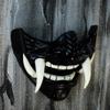 Dan&Dre Half Face Cover -3D Japanese Face Cover Resin Ghost Cosplay Helmet Half Face Cover Halloween Cosplay Costume Party (black) view 4