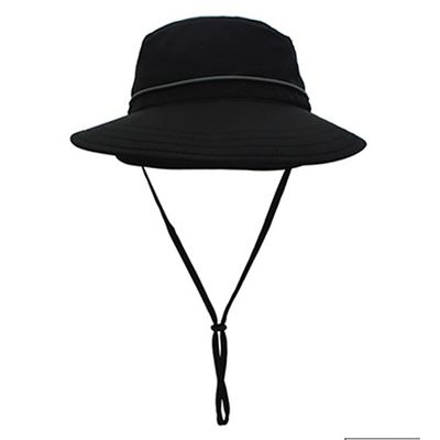 ESTELLEF Outdoor Mesh Sun Hat Wide Brim UV Sun Protection Hat Fishing Hiking Hat (Color : Black)