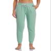 Inno 28" 31" 34" 36" Women's Baby Polar Fleece Lined Jogger Pants Warm Sweatpants Thermal Athletic Lounge, Grayed Jade, XL, Regular-31 Inseam view 2