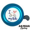 ABSOAR Cycling Bike Bells for Daughter Son Granddaughter Retro City Road Bike MTB, I Love My Bike, Blue view 4