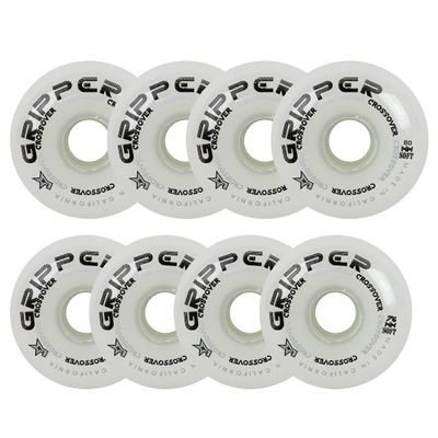 Labeda Roller Hockey Wheels Gripper Crossover Soft 76A White 76mm 80mm Hilo