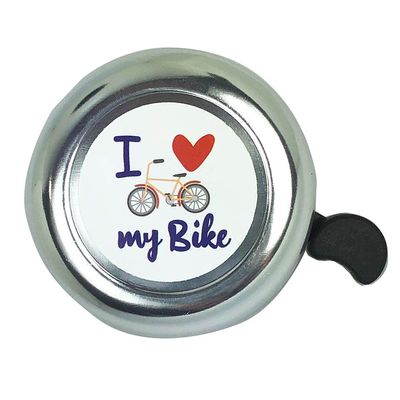 ABSOAR Cycling Love My Bike Bell for Kids Mountain City Road Retro Bike Adults Girls Boys Men Women, Love My Bike, Silver