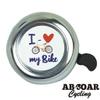ABSOAR Cycling Love My Bike Bell for Kids Mountain City Road Retro Bike Adults Girls Boys Men Women, Love My Bike, Silver view 4