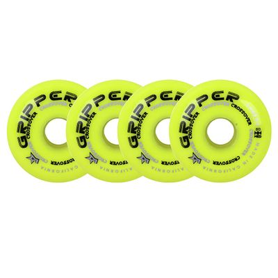 Labeda Roller Hockey Wheels Gripper Crossover Medium 80A Yellow 80mm - Set of 4