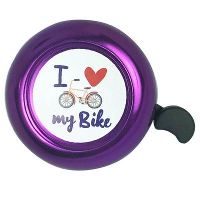 ABSOAR Cycling Love My Bike Bells for Girls Purple Kids Girls Boys Beach Cruiser Mountain City Road Bike, I Love My Bike, Purple