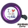 ABSOAR Cycling Love My Bike Bells for Girls Purple Kids Girls Boys Beach Cruiser Mountain City Road Bike, I Love My Bike, Purple view 4