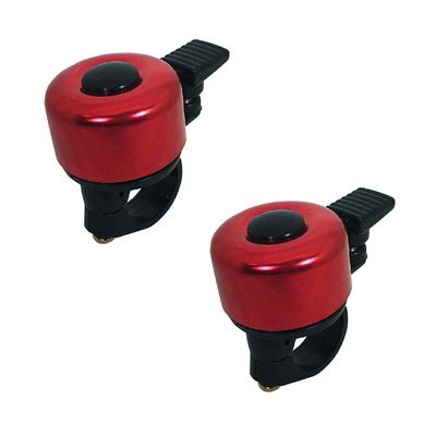 ABSOAR Cycling Bike Bells for Adults Mountain Bike Girls Kids Boys Handlebars Men Women Retro City Bike Scooter, Red, 2 Packs