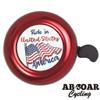 ABSOAR Cycling Bike Bells for Adults Mountain Bike Road Bike U.S.A. Flag for Kids Girls Boys US America Adults City Bike, Ride in USA, Red view 4