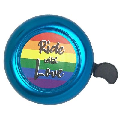 ABSOAR Cycling Bike Bells for Adults Retro City Road Bike MTB Boys Girls Kids Rainbow Colorful Bell, Ride with Love, Blue