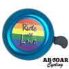 ABSOAR Cycling Bike Bells for Adults Retro City Road Bike MTB Boys Girls Kids Rainbow Colorful Bell, Ride with Love, Blue view 4