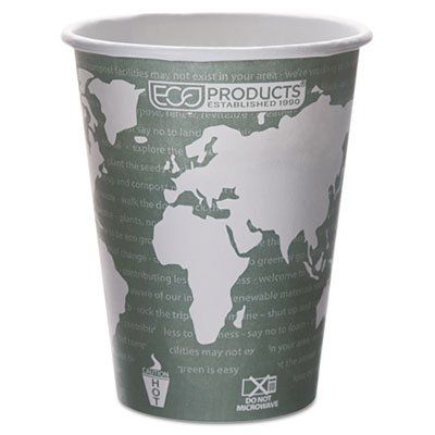 Eco-Products, Inc World Art Renewable Resource Hot Cups, 12 oz, Green, 1000-Ctn