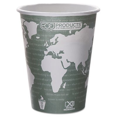 Eco-Products, Inc World Art Renewable Resource Hot Cups, 12 oz, Green, 1000-Ctn