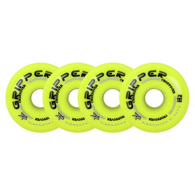 Labeda Roller Hockey Wheels Gripper Crossover Medium 80A Yellow 76mm - Set of 4