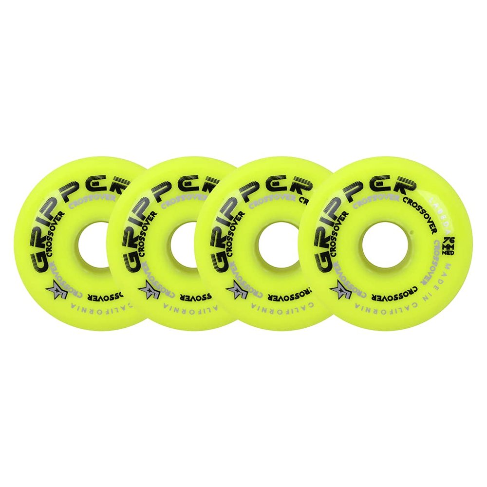 Labeda Roller Hockey Wheels Gripper Crossover Medium 80A Yellow 76mm - Set of 4