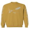 0395. Cool Vintage Aesthetic Graphic Good Vibe Bones Hand Shaka Michelangelo Art Hip hop Society Men's Crewneck Sweatshirt (Gold Small) view 1