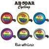 ABSOAR Cycling Rainbow Bike Bells for Adults City Mountain Bike Kids Girls Men Boy Women Rainbow, Ride with Love, Black view 3