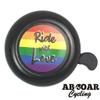 ABSOAR Cycling Rainbow Bike Bells for Adults City Mountain Bike Kids Girls Men Boy Women Rainbow, Ride with Love, Black view 4