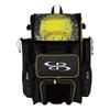 Boombah Rolling Superpack Baseball/Softball Gear Bag - Telescopic Handle - Holds 4 Bats - Wheeled Version - Softball Highlight Black/Optic Yellow/Red view 1