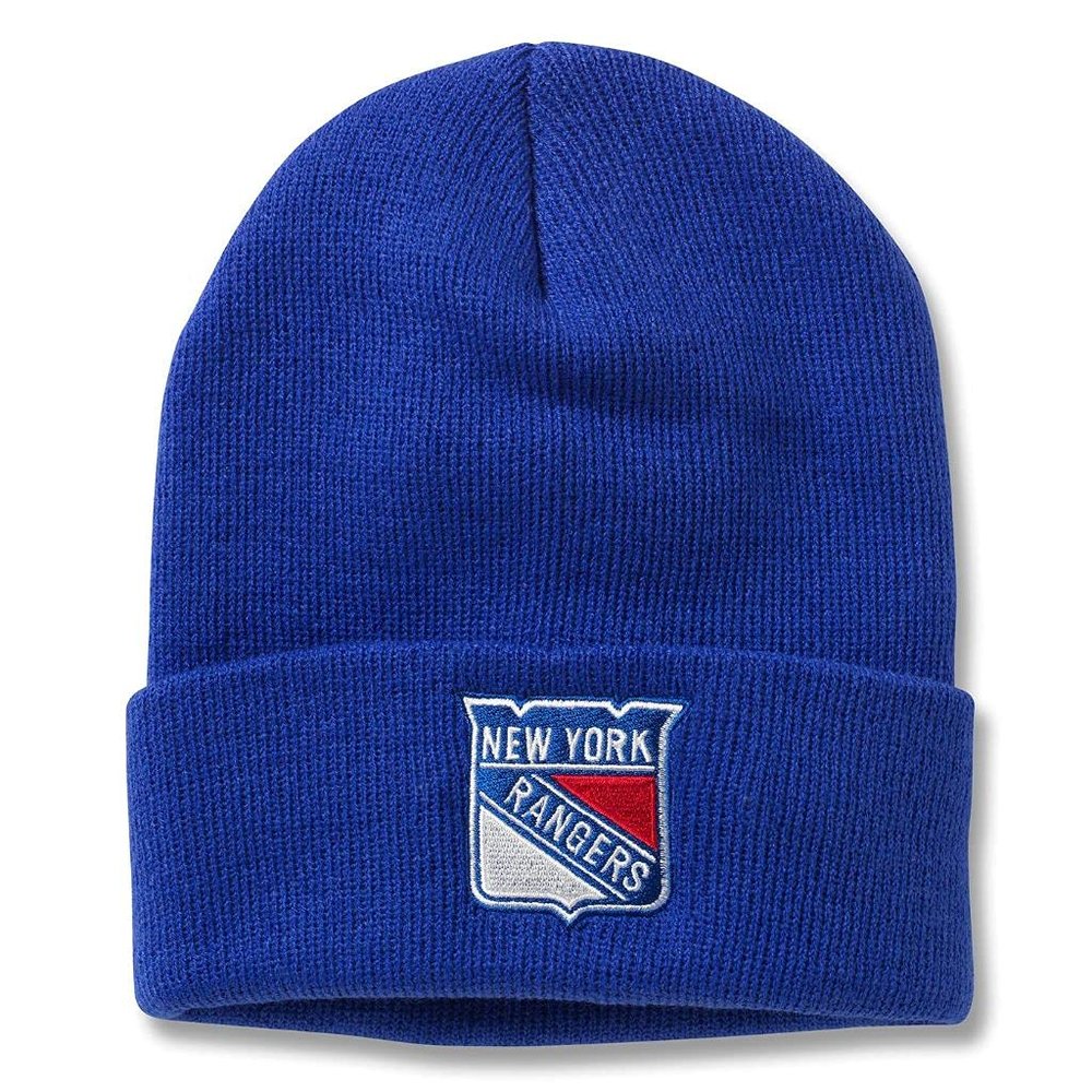AMERICAN NEEDLE Officially Licensed NHL New York Rangers Unisex Cuffed Beanie Warm Headwear, Cuffed Knit Collection, Royal Blue (21019A-NYR-ROY)