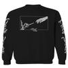 0395. Cool Vintage Aesthetic Graphic Good Vibe Bones Hand Shaka Michelangelo Art Hip hop Society Men's Crewneck Sweatshirt (Black Small) view 1