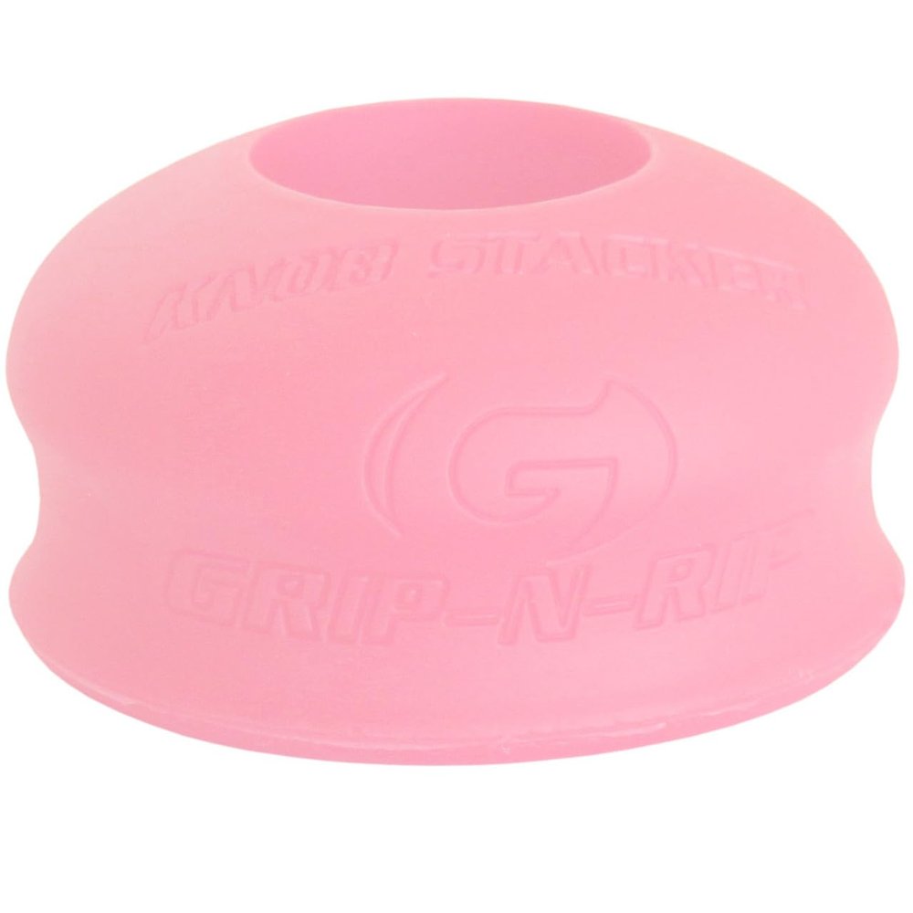 Grip-N-Rip Knob Stacker Choke-Up Ring for Baseball/Softball Bats Provides Choking Up Space & Relief from Bat Sting, Stackable for Custom Fit and Comfort (Pink)