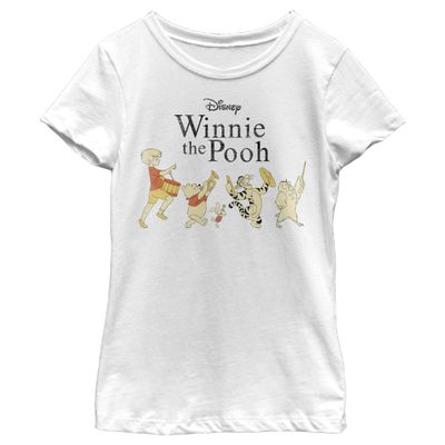 Disney Girl's Winnie The Pooh Music Parade T-Shirt - White - X Small