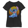 Disney Lilo Bright Stitch Girl's Solid Crew Tee, Black, X-Large view 1