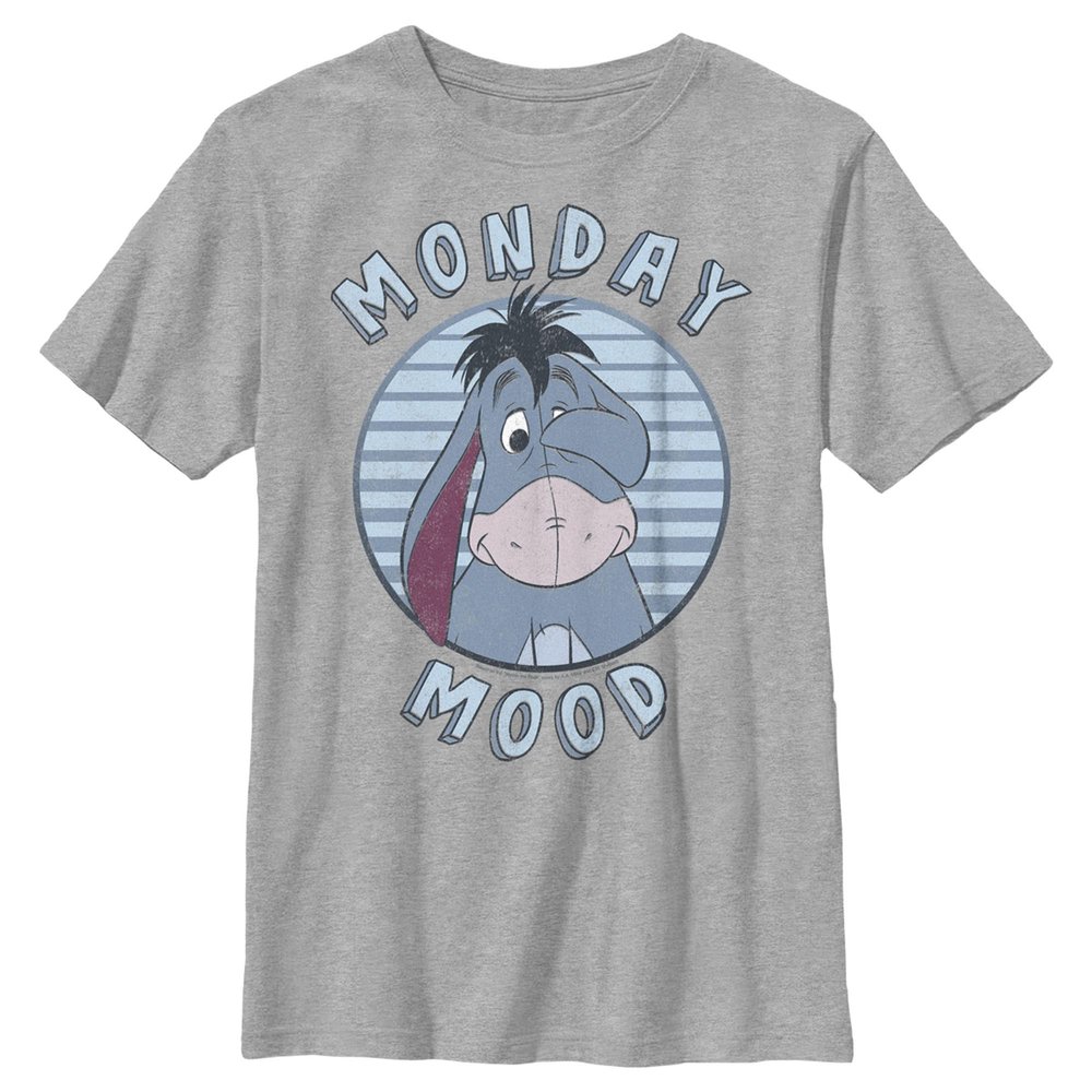 Disney Boy's Winnie The Pooh Eeyore Monday Mood T-Shirt - Athletic Heather - Large