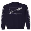 0395. Cool Vintage Aesthetic Graphic Good Vibe Bones Hand Shaka Michelangelo Art Hip hop Society Men's Crewneck Sweatshirt (Navy Small) view 1