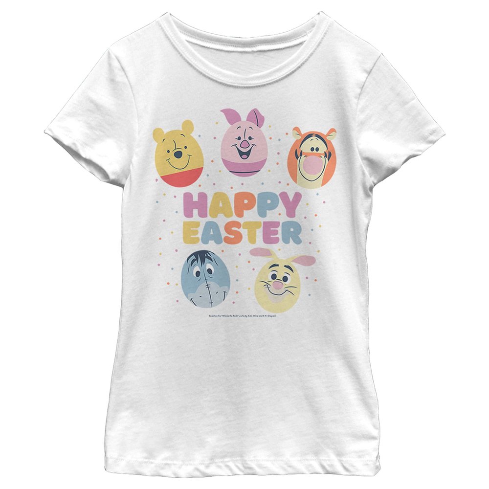 Disney Girl's Winnie The Pooh Easter Egg Pals T-Shirt - White - Small