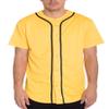 WEIV GEAR Mens Baseball Jersey  Button Down Short Sleeve T-Shirts Active Team Sports Uniforms Plain Tee Top STS0171 YELBLK L view 1