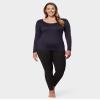 32 Degrees Heat Womens Ultra Soft Thermal Lightweight Baselayer Scoop Neck Long Sleeve Top, Stormy Night, Small view 2