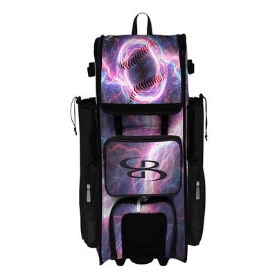 Boombah Rolling Superpack 2.0 Baseball/Softball Gear Bag - 23-1/2" x 13-1/2" x 9-1/2" - The Natural 2.0 Multi - Telescopic Handle - Holds 4 Bats - Wheeled Version