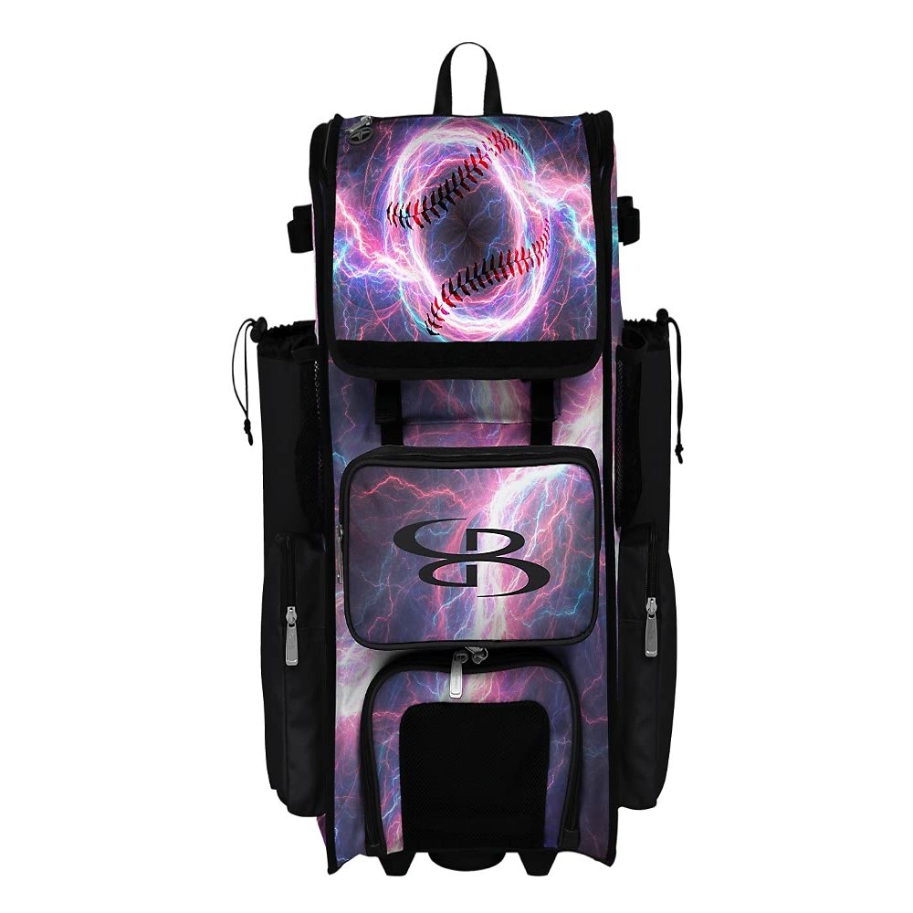 Boombah Rolling Superpack 2.0 Baseball/Softball Gear Bag - 23-1/2" x 13-1/2" x 9-1/2" - The Natural 2.0 Multi - Telescopic Handle - Holds 4 Bats - Wheeled Version
