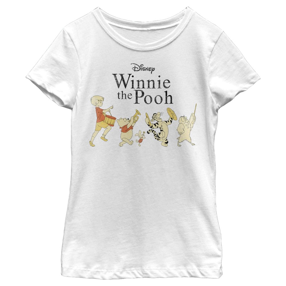 Disney Girl's Winnie The Pooh Music Parade T-Shirt - White - X Large
