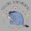 Disney Boy's Winnie The Pooh Eeyore Feeling Sentimental with Flowers T-Shirt - Athletic Heather - X Large view 2