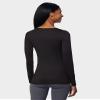 32 Degrees Heat Womens Ultra Soft Thermal Lightweight Baselayer Scoop Neck Long Sleeve Top, Black, Large view 4