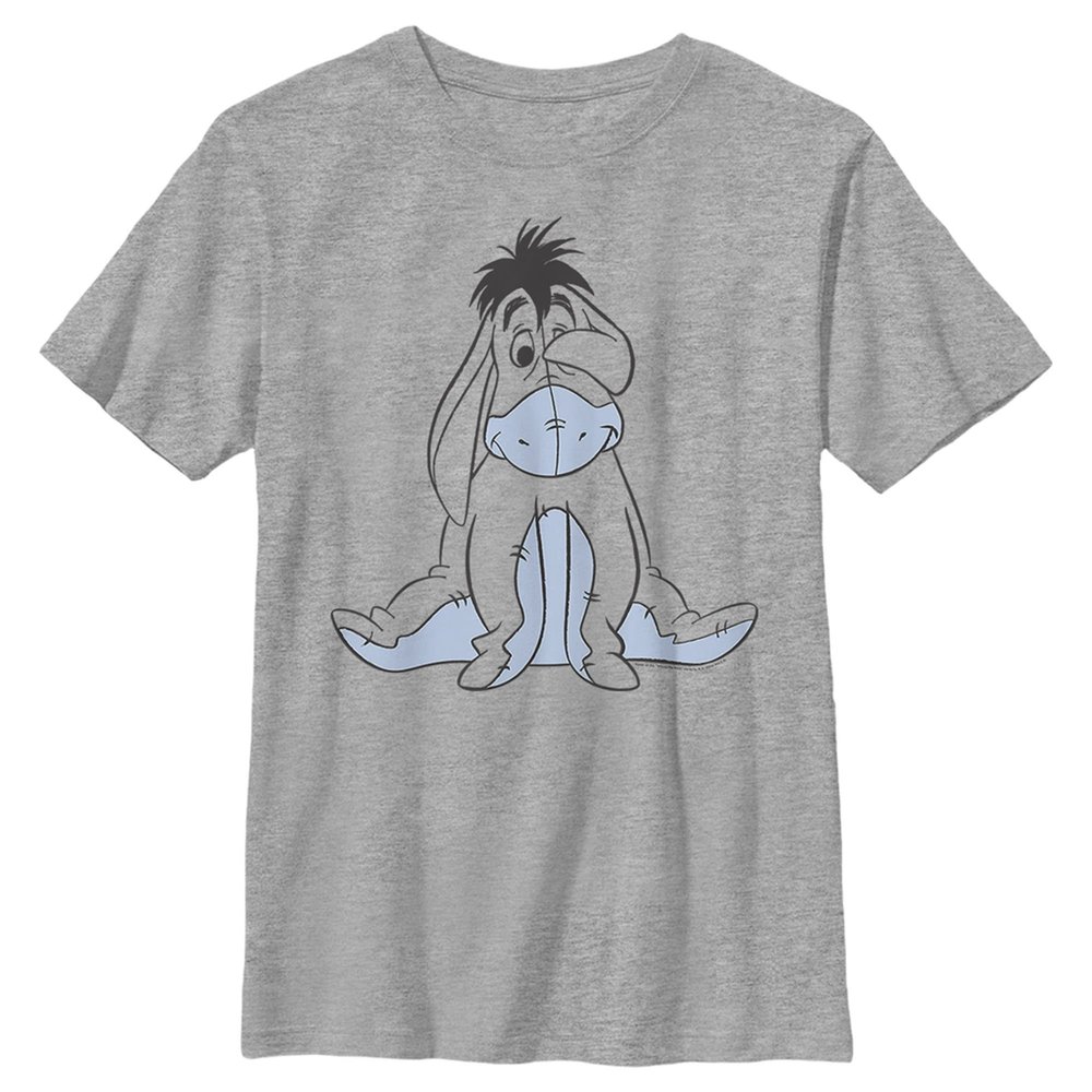 Disney Boy's Winnie The Pooh Shy Eeyore Outline Portrait T-Shirt - Athletic Heather - Small
