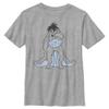 Disney Boy's Winnie The Pooh Shy Eeyore Outline Portrait T-Shirt - Athletic Heather - Small view 1