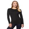 32 Degrees Heat Womens Ultra Soft Thermal Lightweight Baselayer Crew Neck Long Sleeve Top, Black, Large view 1