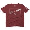 0395. Cool Vintage Aesthetic Graphic Good Vibe Bones Hand Shaka Michelangelo Art Hip hop Society for Men T Shirt (Maroon, 2X Largel) view 1