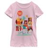 Disney Girl's Winnie The Pooh Retro Character Panels T-Shirt - Light Pink - Large view 1