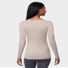 32 Degrees Heat Womens Ultra Soft Thermal Lightweight Baselayer Scoop Neck Long Sleeve Top, Sandstone Heather, Small view 4