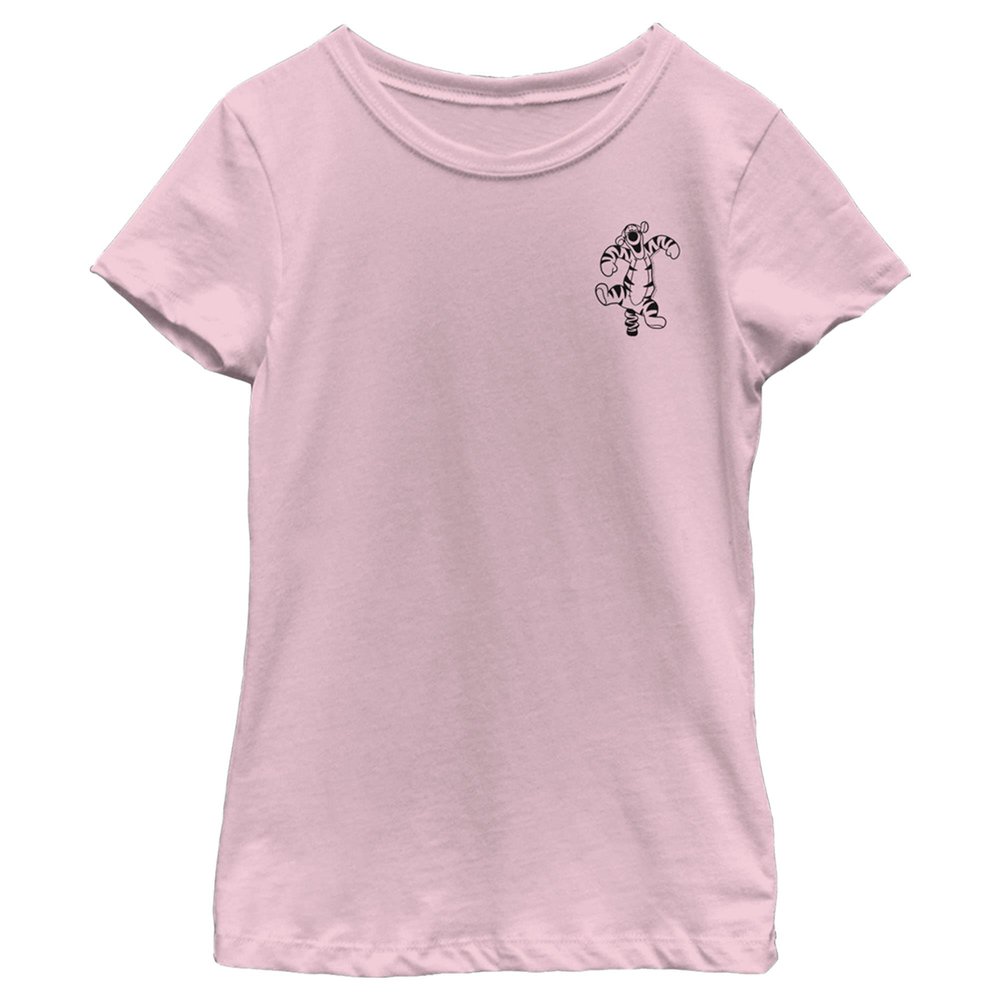 Disney Girl's Winnie The Pooh Tigger Pocket Sketch T-Shirt - Light Pink - Large